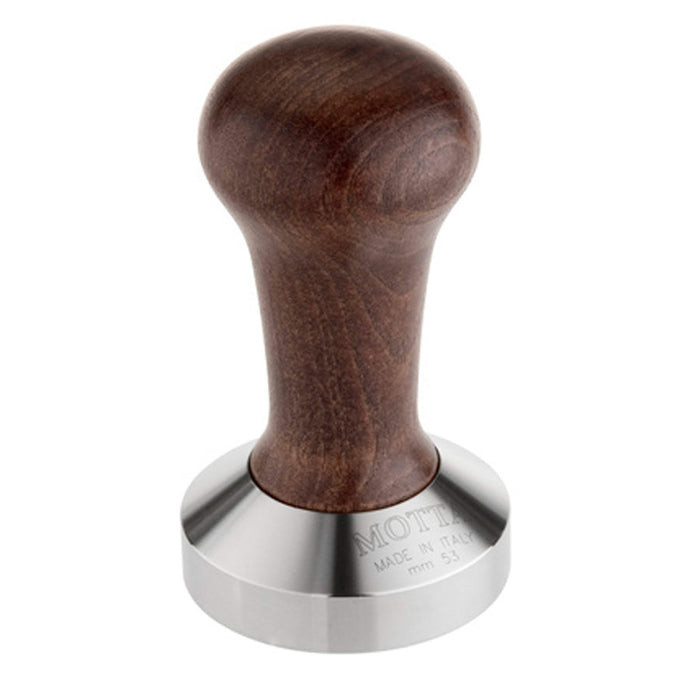 Professional 53mm Ash Wood Coffee Tamper with Stainless Steel Base