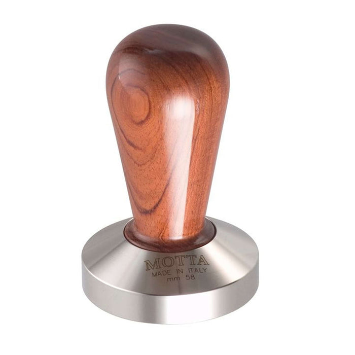 Elegant 58mm Bubinga Wood Espresso Tamper with Stainless Steel Base